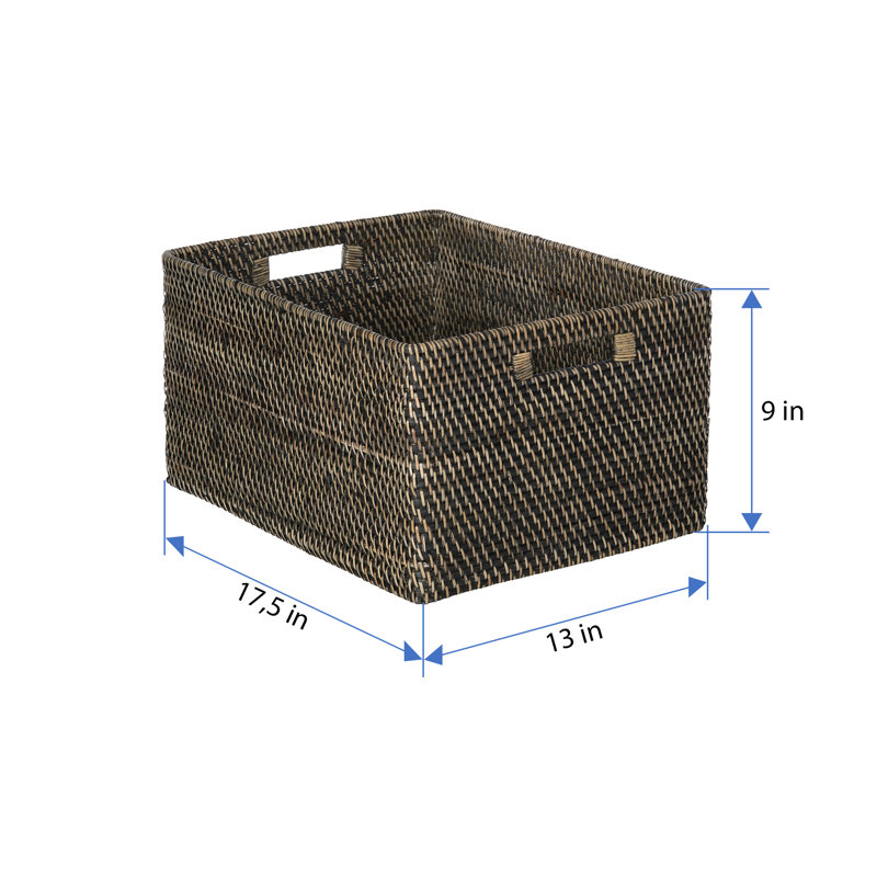 Panier en rotin Bavan, Bronze