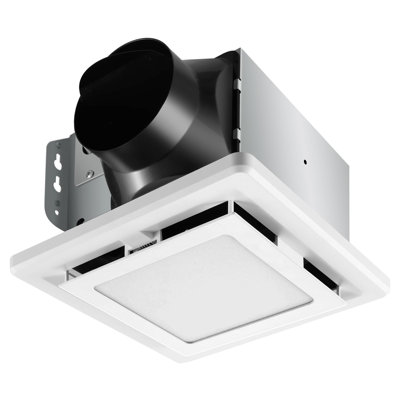Ventilateur de salle de bain silencieux de 110 pi³ / min avec éclairage, ventilateur de salle de bain 6500K 800Lm, plafonnier à économie d'énergie, ventilateur de salle de bain polyvalent, facile à installer