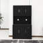  Armoire de cuisine 71 po autoportante avec comptoir à micro-ondes, 6 portes et tablettes réglables - Rangement moderne pour la cuisine ou la salle à manger