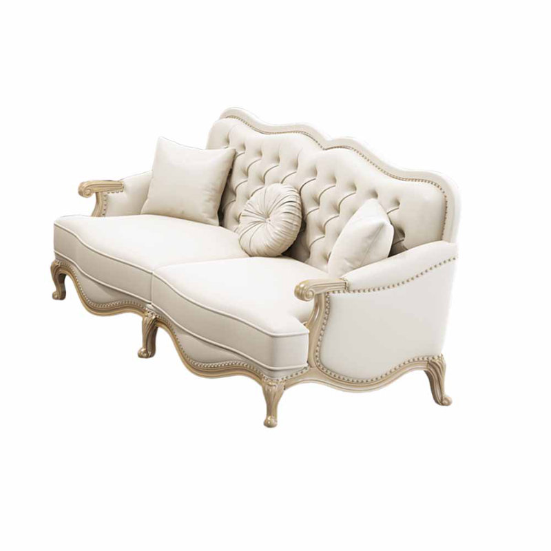 Causeuse en cuir véritable 68,5 po