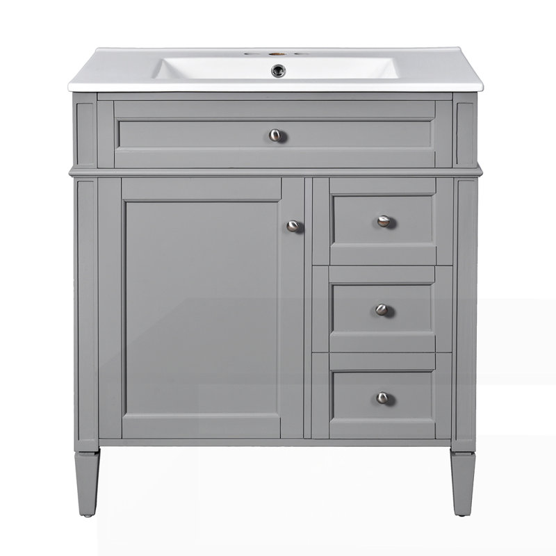 Armoire de rangement de salle de bain moderne avec 2 tiroirs et un tiroir basculant