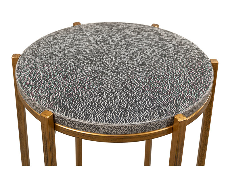 Shagreen End Table, Gray