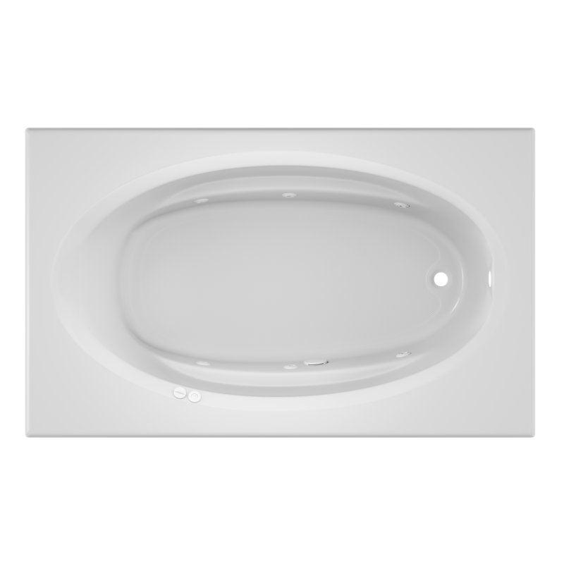 Signature® 72" x 42" Drop In Whirlpool Bathtub, White, Right, No