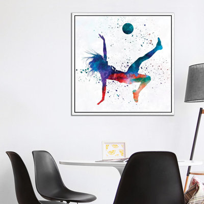 Woman Soccer Player 08 2 by Paul Rommer - Painting on Canvas