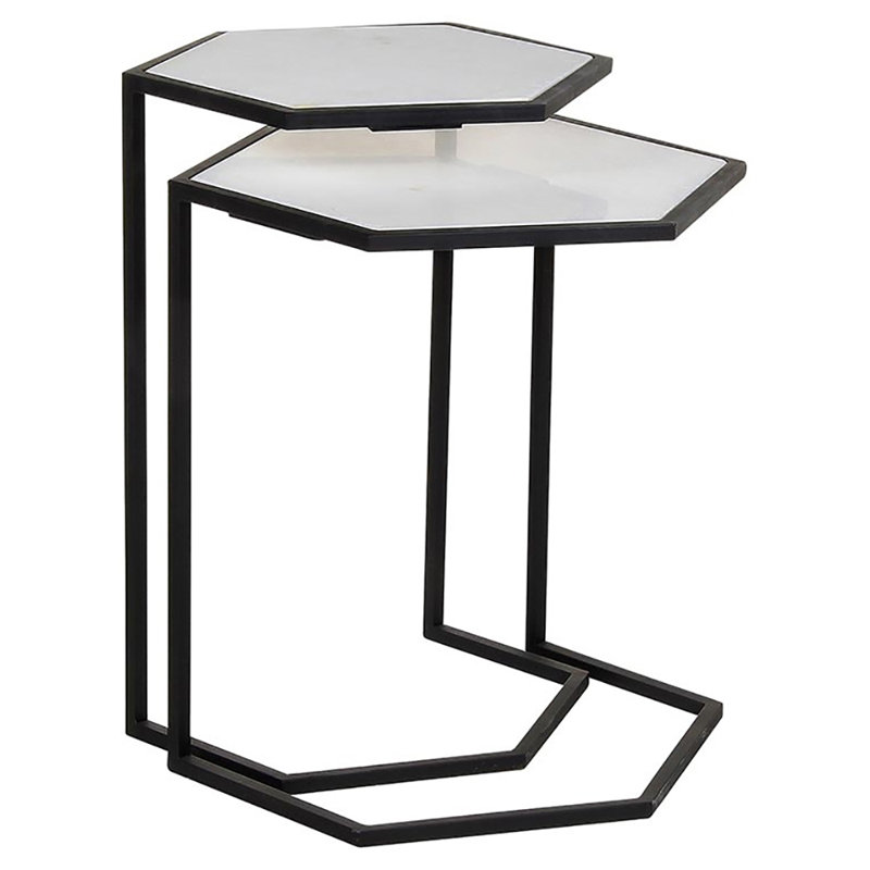 Hexagon 3 Piece Nesting Tables