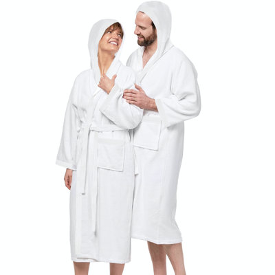 Amoura Hooded Terry Velour Kimono Bathrobe Plain Set