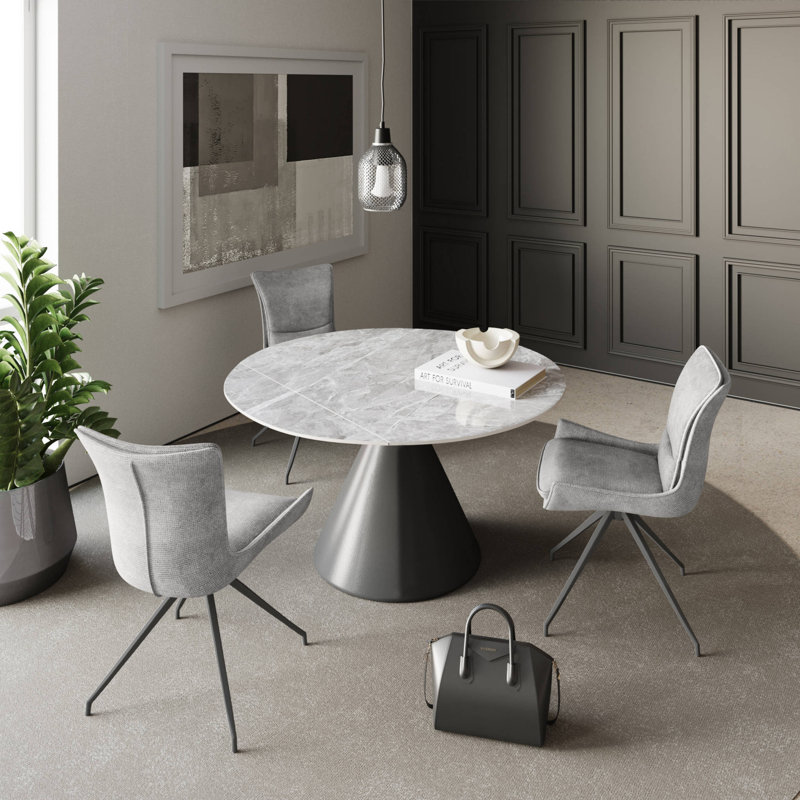 Charlo 46cm H Fabric Upholstered Side Chair, Grey
