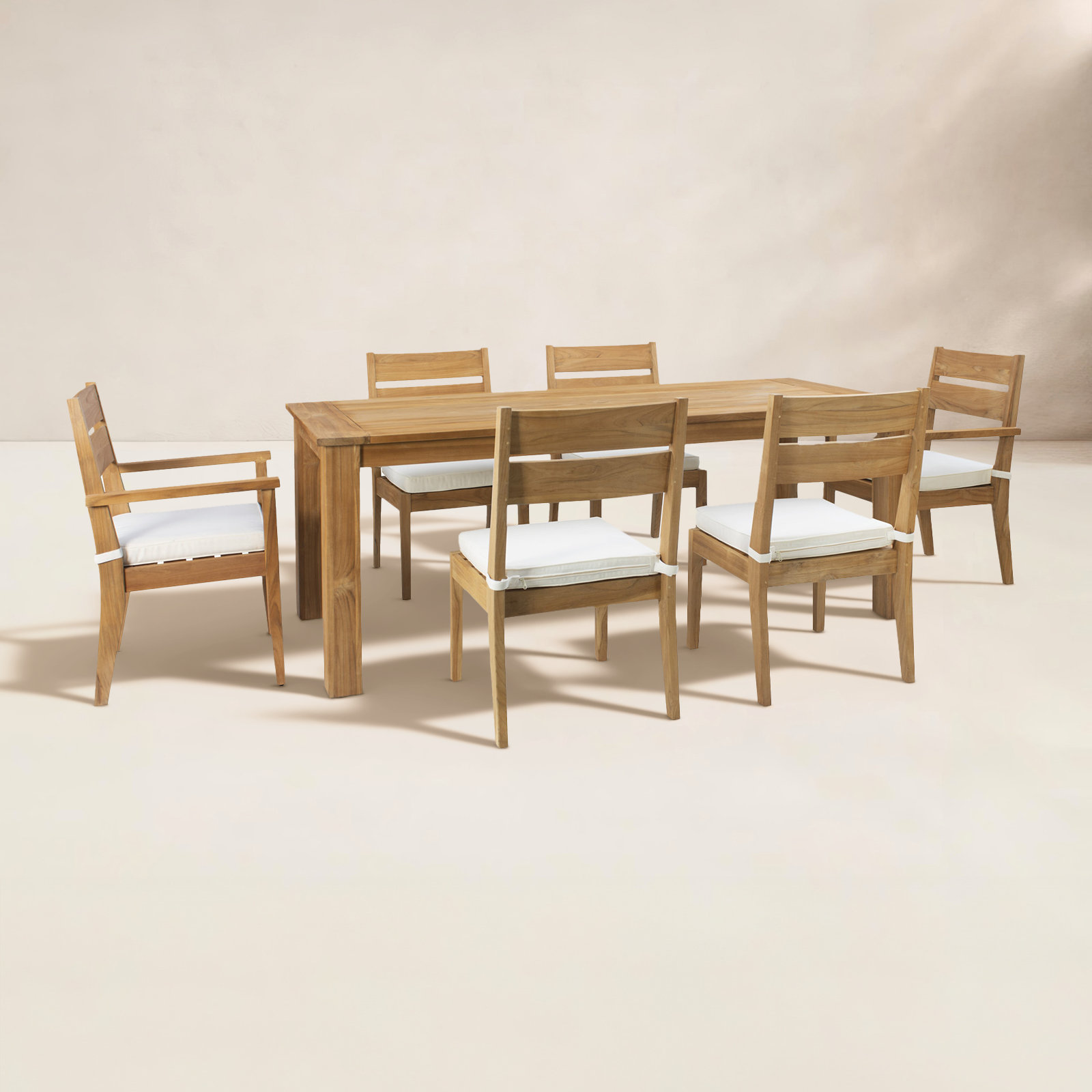 Echols 80" Teak Patio Dining Set