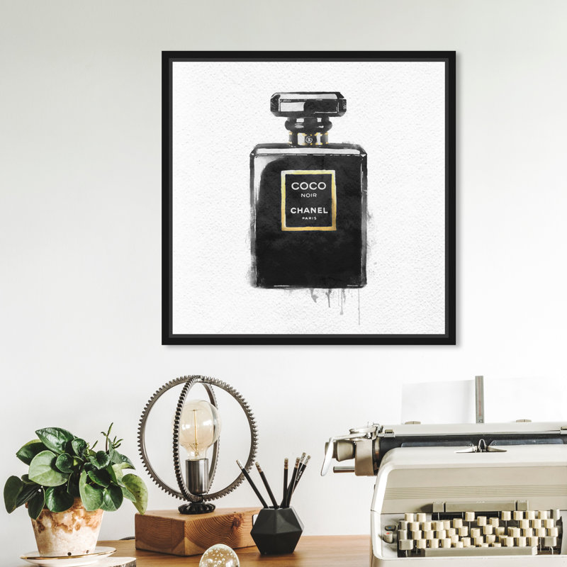 Noir II - peinture sur toile, H 12 po x l 12 po, Cadre noir