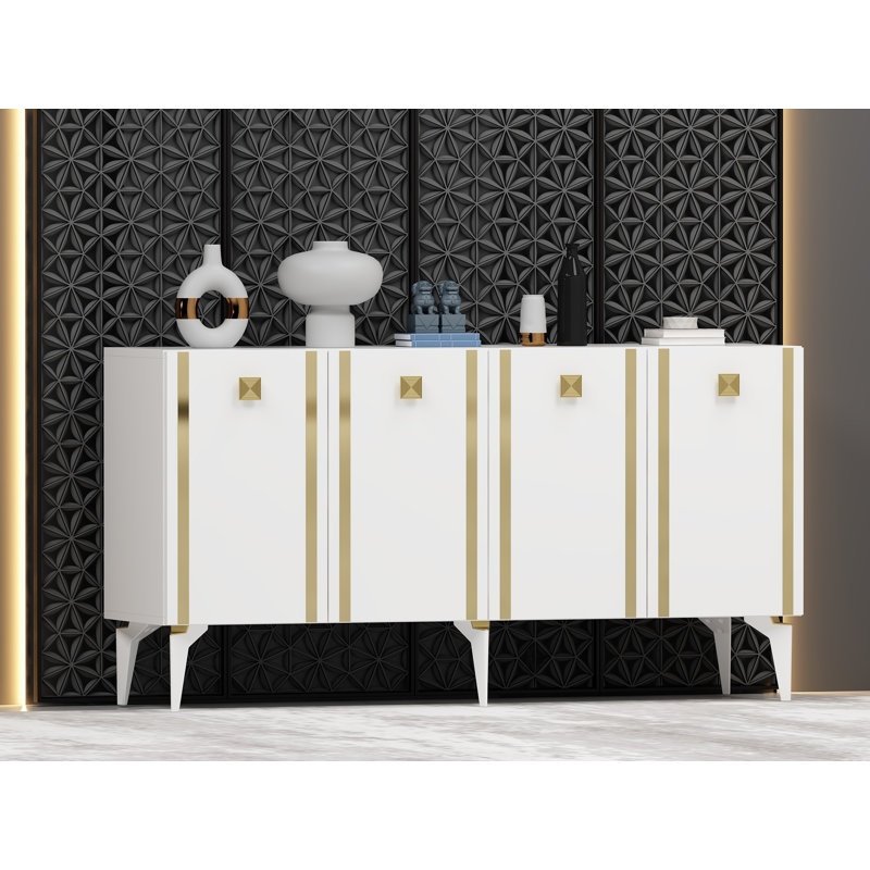 Console, Blanc / Doré