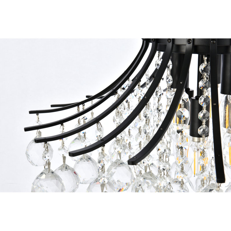 Stoller Flush Mount, Black, 6 Lights, 14" H x 19" W x 19" D