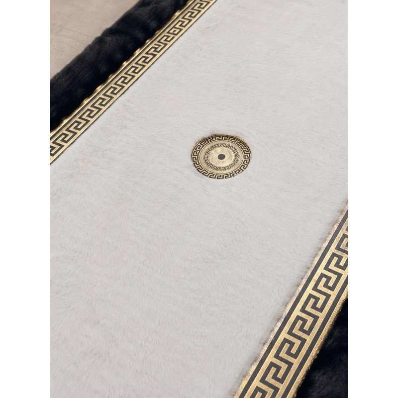 Tapis luxueux noir et blanc luxueux, tapis doux, décoration intérieure moderne et élégante (taille personnalisée), 9 x 12 ft