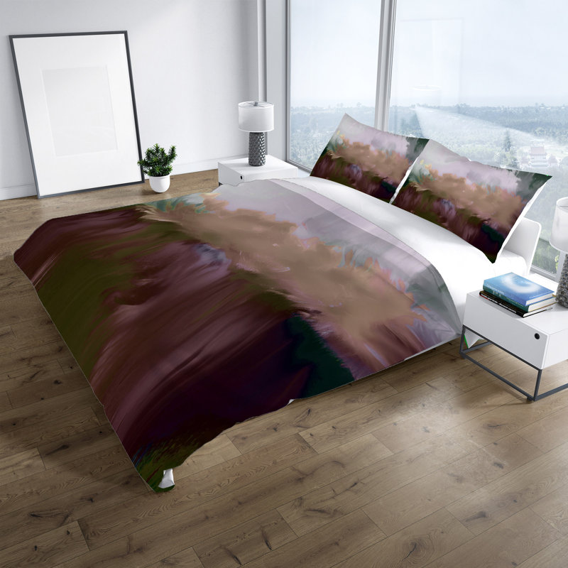 Polyester Abstract Duvet Cover, King Duvet Cover + 2 King Shams