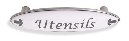 3" Utensils Drawer Pull, Satin Nickel