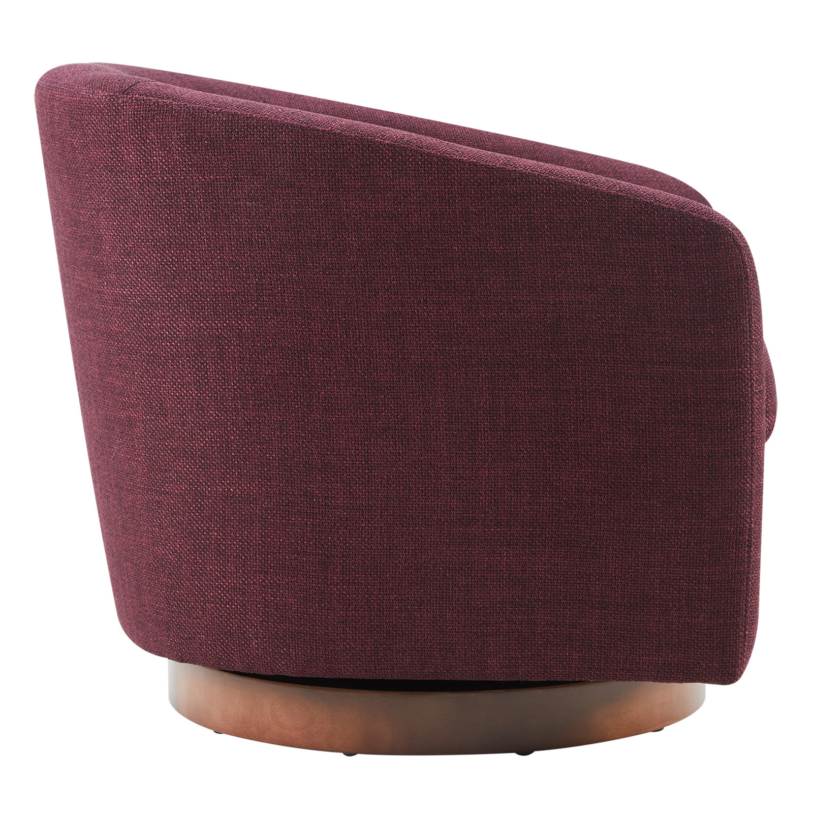 Bennett Upholstered Swivel Barrel Chair, Luna Merlot Textured