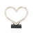 Dorron Ceramic Heart Decorative Sculpture with Black Base-1858370367