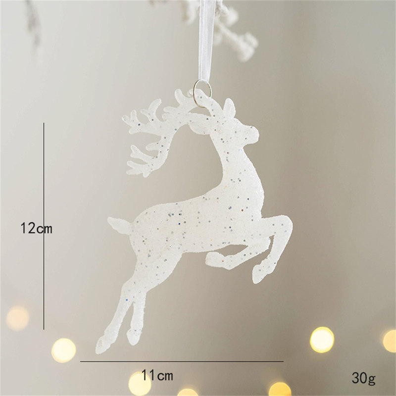 Pendentif renne de Noël, décoration de statue de renne scintillant, D
