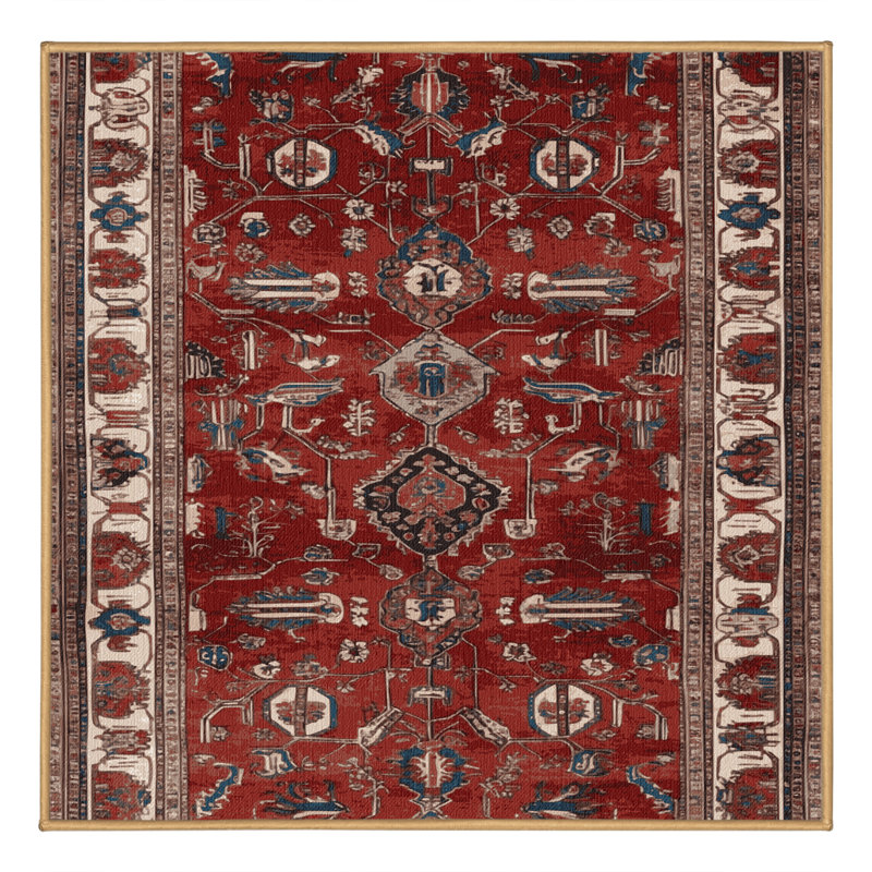 Machine Washable Persian Brown Area Rug, Square 5'