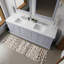 Meuble-lavabo double 84 po X P 22 po D, avec plateau en marbre de Carrare pour la maison-2071268265