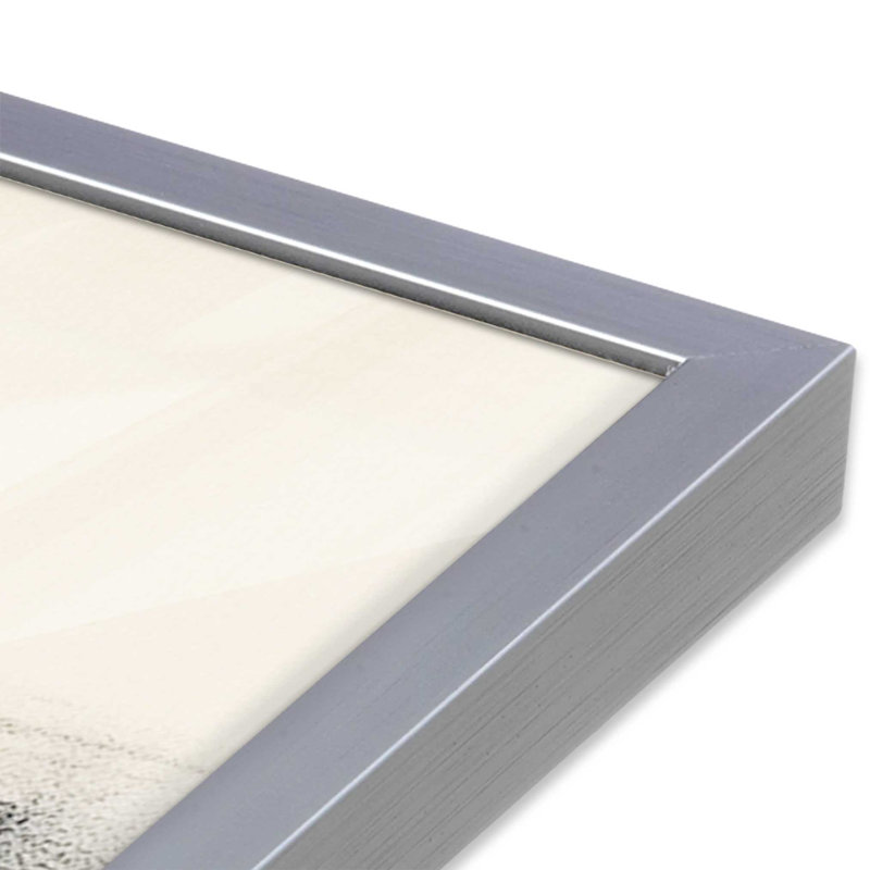 Imprimé gris anthracite Whisper III, Cadre en chrome poli, H 21,25 po x l 17,25 po