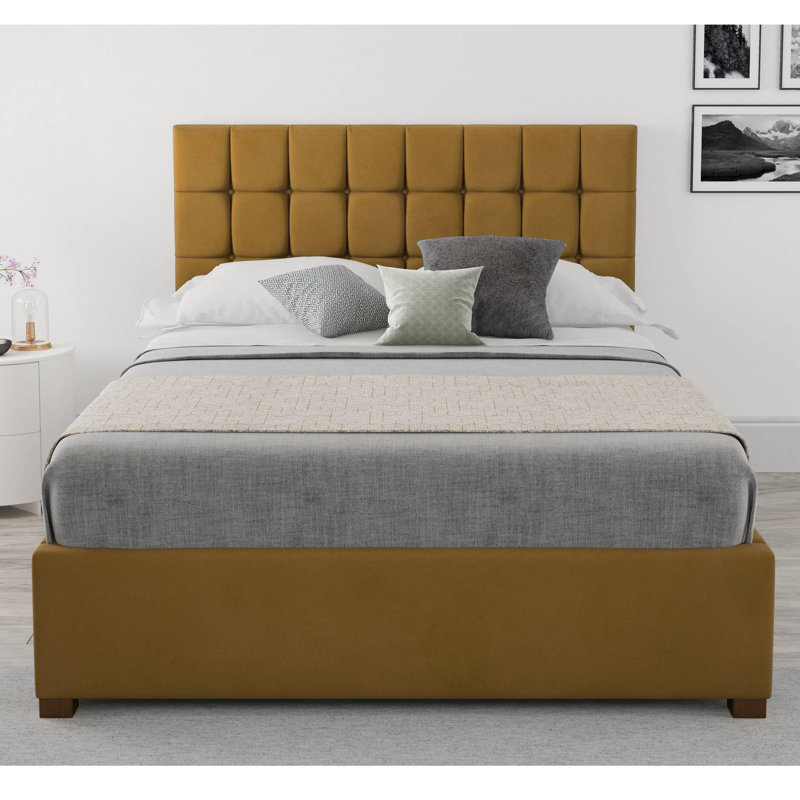 Chevalier Upholstered Ottoman Storage Bed, Super King (6'), Ochre