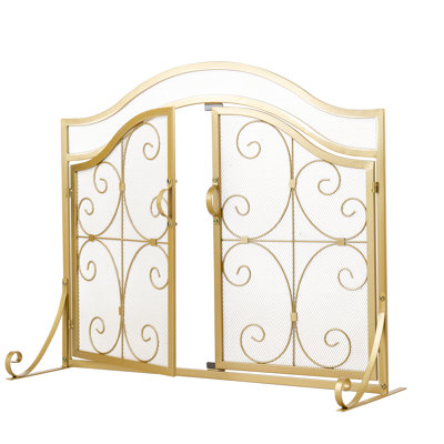 2 Double Door Iron Fireplace Door