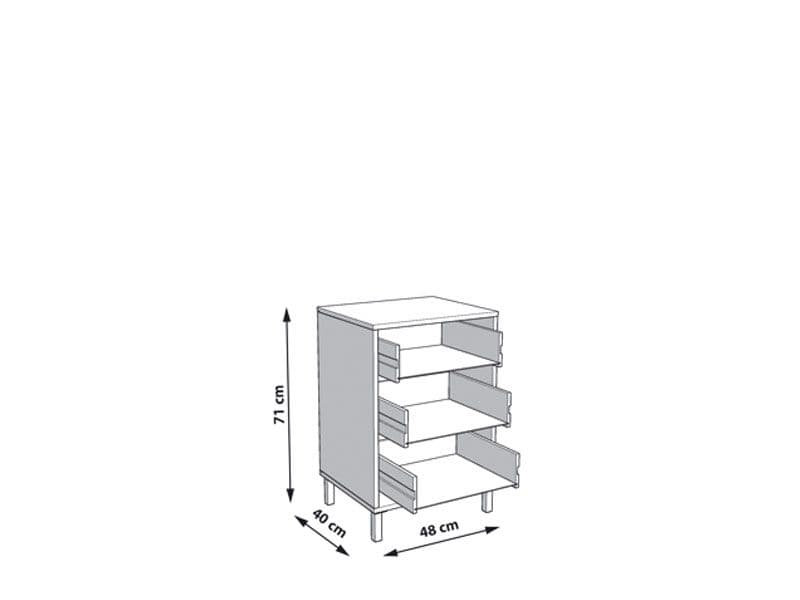 Riol 48cm W Manufactured Wood Bedside Table