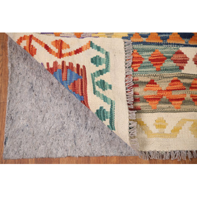 Geometric Wool Kilim Oriental Area Rug 10x13