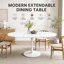 Tables de salle à manger extensibles modernes (table seulement, pas de chaises, avec plateau et pieds), table tulipe blanche