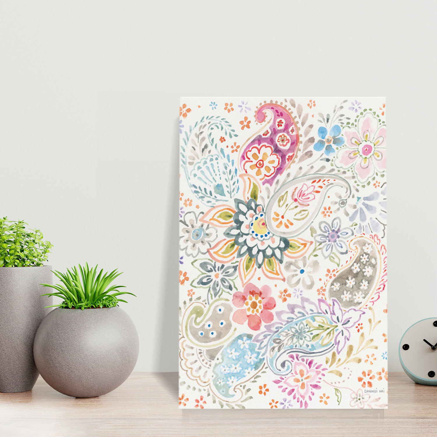 Dakota Fields April Paisley - Blue Bohemian Boho Dots Art | Wayfair