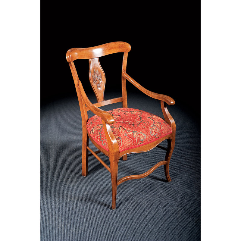 Chaise avec accoudoirs rembourré en mousseline, Vin, Brun pâle