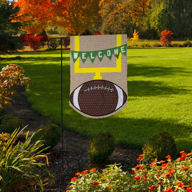 Drapeau de jardin football en toile de jute