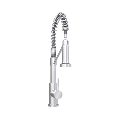 Robinet de cuisine moderne en nickel brossé - acier inoxydable 304 à fonctionnement doux, option