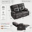 Ensemble de causeuse modulaire inclinable manuelle avec porte-gobelets en acier inoxydable, fauteuil coulissant en cuir végétalien Gravity, noir-828928262