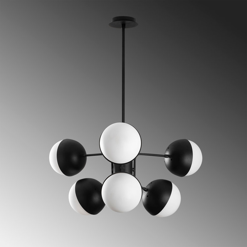 Belue 6 - Light Unique/Statement Chandelier, Black/White, Black