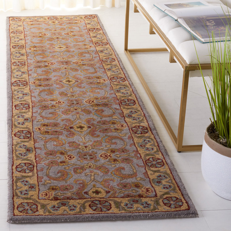 Tapis oriental en laine touffeté à la main Tosca, Tapis de couloir 2 pi 3 po x 8 pi