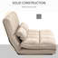 Chaise de lit convertible - pliante avec 2 coussins, réglable, beige, convertible au sol attrayant et peu encombrant, canapé en angle de repos, économie, pour de multiples situations