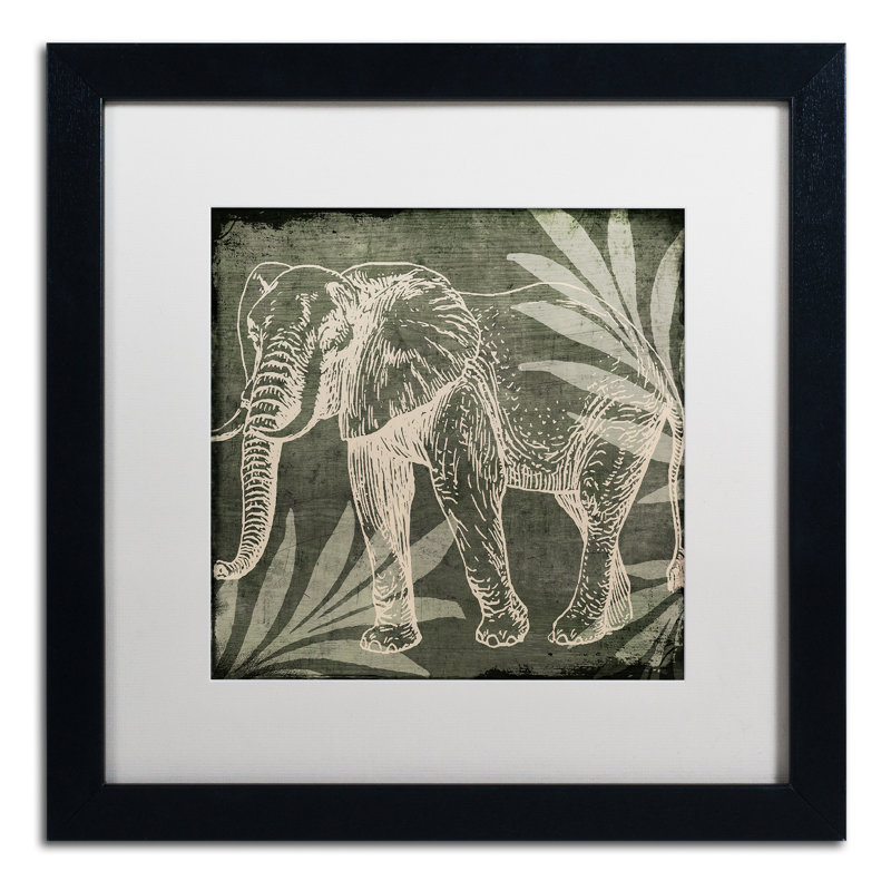 «Elephant 1» par Jadaya, impression encadrée, Blanc, H 16 po x l 16 po x P 0,5 po