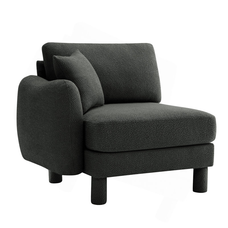 LSF sofa W/Pillow Polyester-Dark Grey