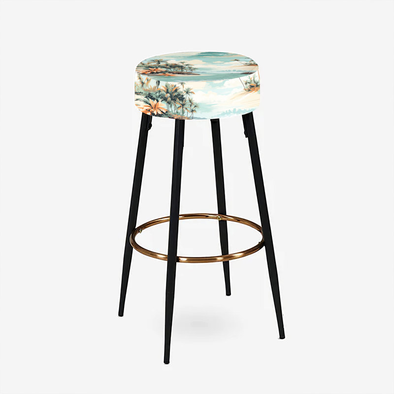 Coastal Vision - motif tropical - ensemble de 2 tabourets de bar tropicaux