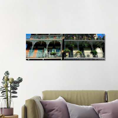 Bourbon Street New Orleans LA - Wrapped Canvas Panoramic Print