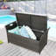 Banc de rangement en osier pour terrasse