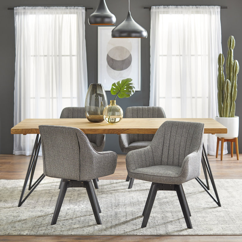 Seaberg Solid Wood Top Four Leg Dining Set, 5 Pieces: 1 Table, 4 Chairs