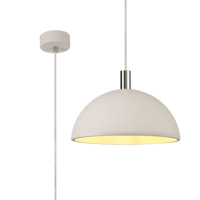 1 - Light White Paintable Gypsum Single Pendant