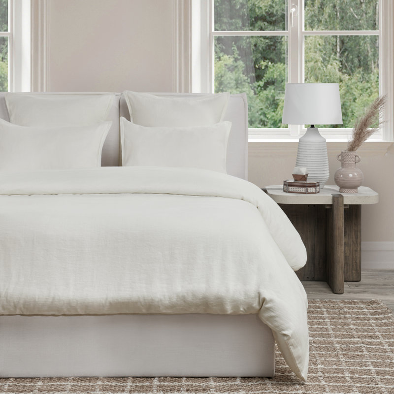 Talia Linen Pillow Sham, Queen, Ivory