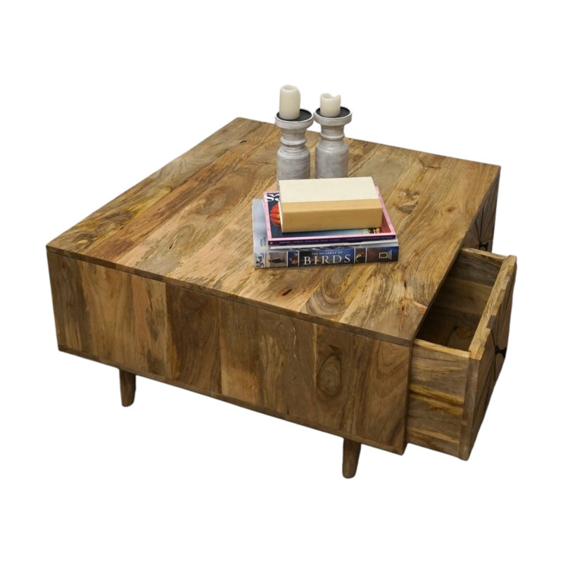 Hand-crafted Sunburst Coffee Table With Storage