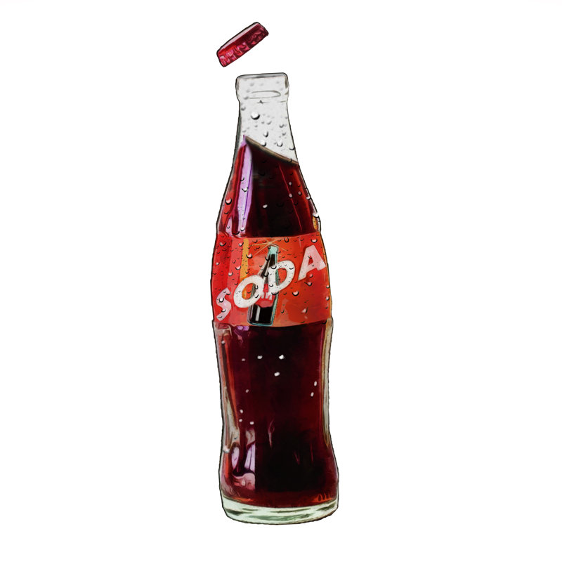 Soda Bottle - Wrapped Canvas Print, 51cm H x 51cm W x 3.8cm D