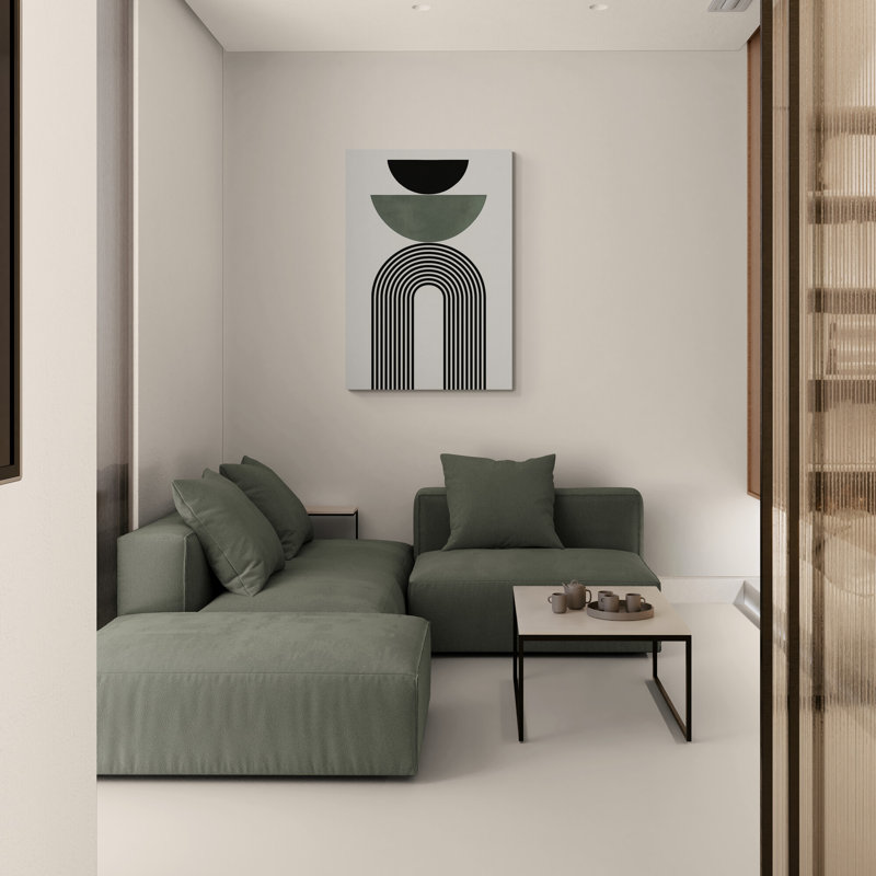 Boho Geometric Shapes Wall Art - Canvas Framed Print, 83cm H x 63cm W