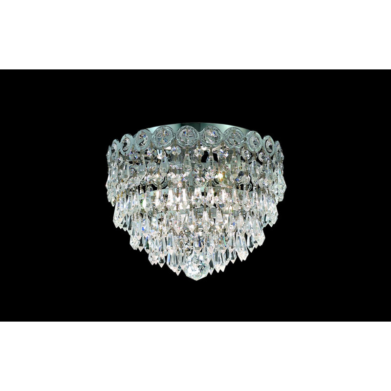 Lustre en cristal 3 lumières Zoila, Chrome