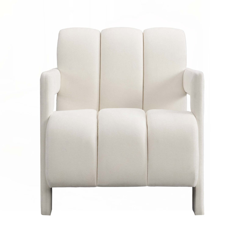 Fauteuil de loisir moderne 26,3 po, Polyester blanc